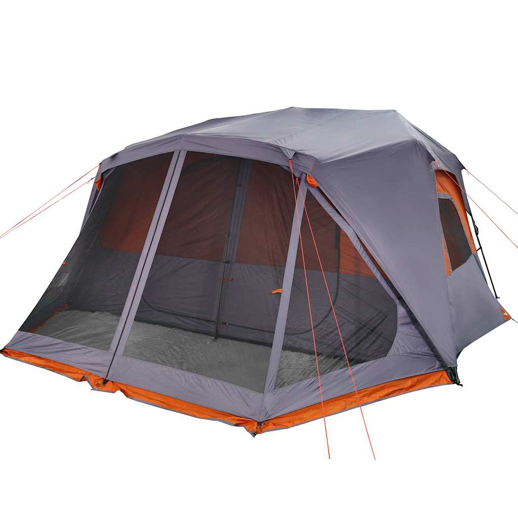 Family Tent 10-Person Grey and Orange Quick Release Waterproof