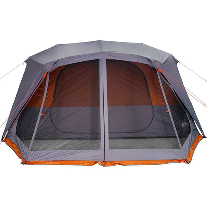 Family Tent 10-Person Grey and Orange Quick Release Waterproof