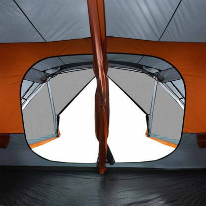 Family Tent 10-Person Grey and Orange Quick Release Waterproof