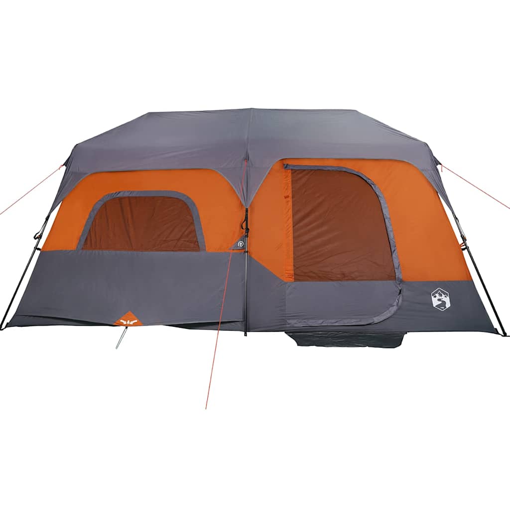 Family Tent 9-Person Grey and Orange Quick Release Waterproof