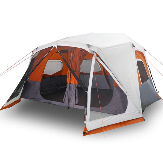 Family Tent with LED 10-Person Light Grey&Orange Quick Release