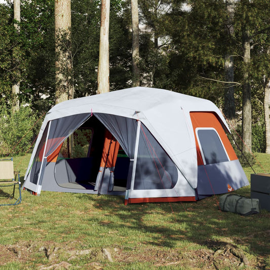 Family Tent with LED 10-Person Light Grey&Orange Quick Release