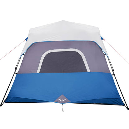 Family Tent with LED 6-Person Light Blue Quick Release