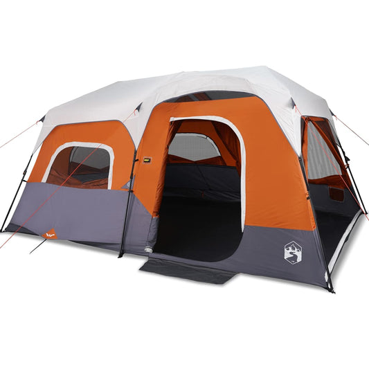 Family Tent with LED 9-Person Light Grey&Orange Quick Release