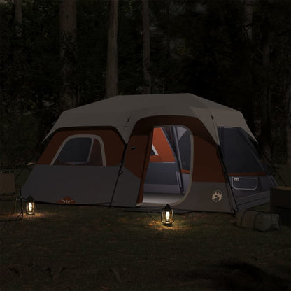 Family Tent with LED 9-Person Light Grey&Orange Quick Release