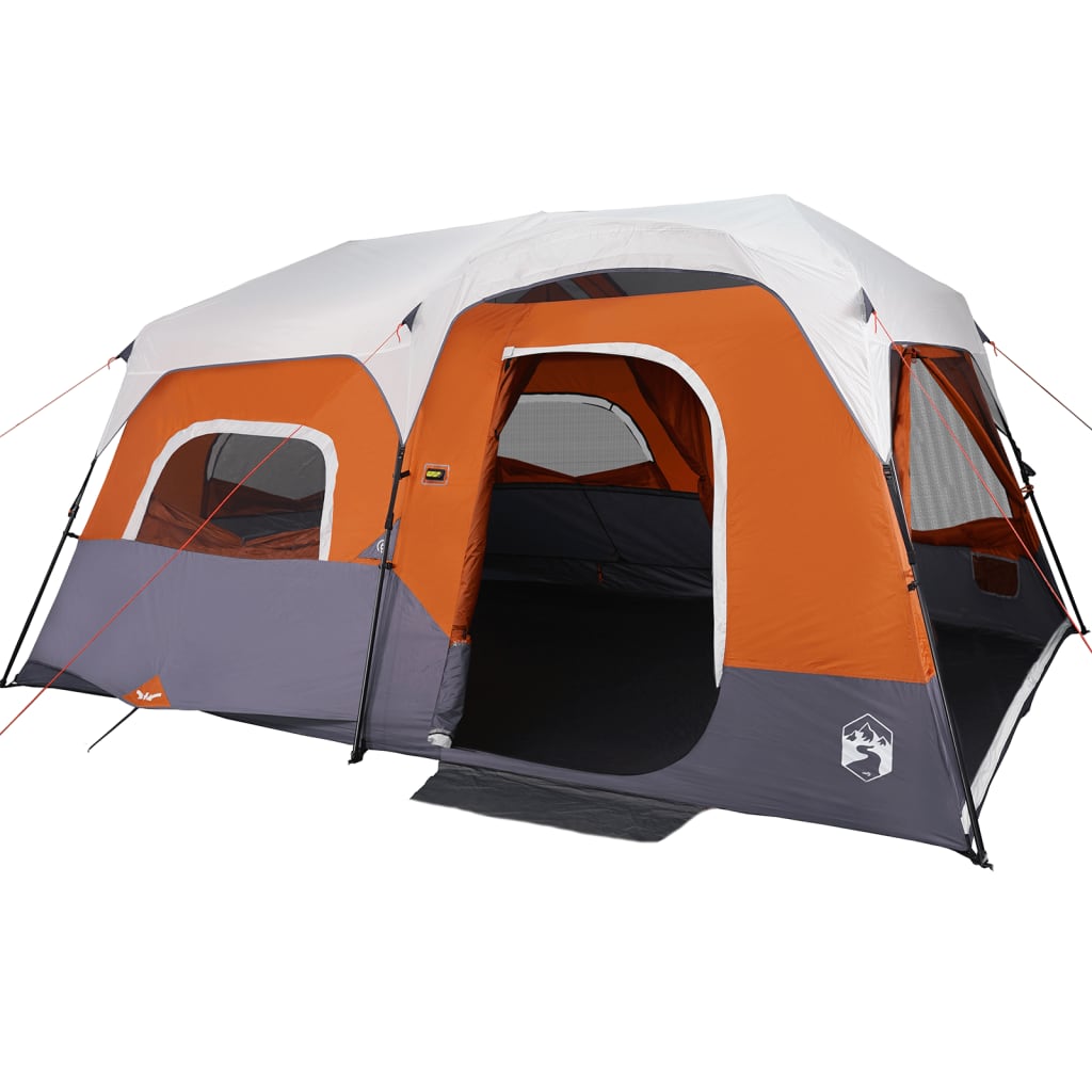 Family Tent with LED 9-Person Light Grey&Orange Quick Release