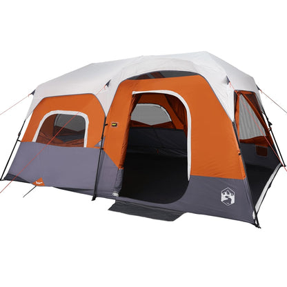 Family Tent with LED 9-Person Light Grey&Orange Quick Release