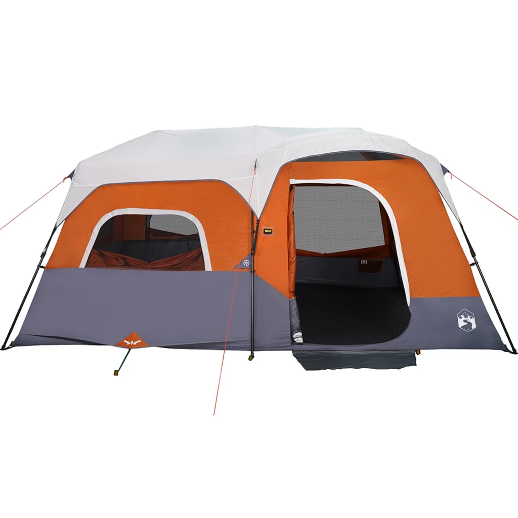 Family Tent with LED 9-Person Light Grey&Orange Quick Release