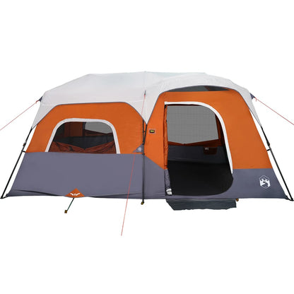 Family Tent with LED 9-Person Light Grey&Orange Quick Release
