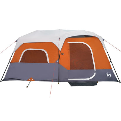 Family Tent with LED 9-Person Light Grey&Orange Quick Release