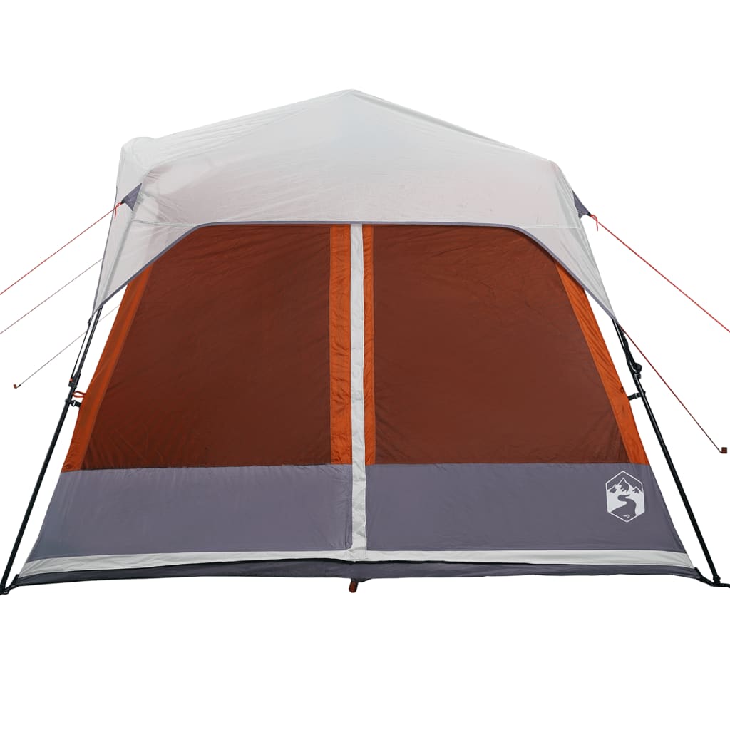 Family Tent with LED 9-Person Light Grey&Orange Quick Release