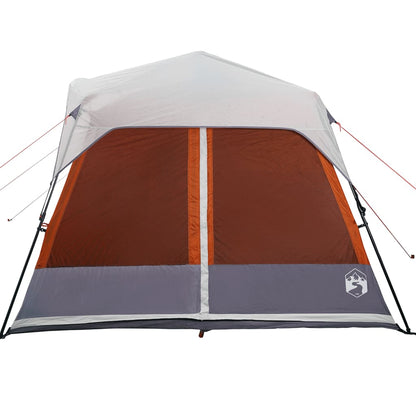 Family Tent with LED 9-Person Light Grey&Orange Quick Release