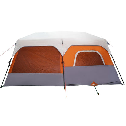 Family Tent with LED 9-Person Light Grey&Orange Quick Release