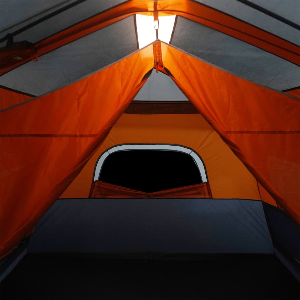 Family Tent with LED 9-Person Light Grey&Orange Quick Release