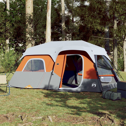 Family Tent with LED 9-Person Light Grey&Orange Quick Release