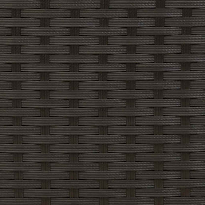 Garden Sofa 2-Seater with Canopy and Stools Black Poly Rattan
