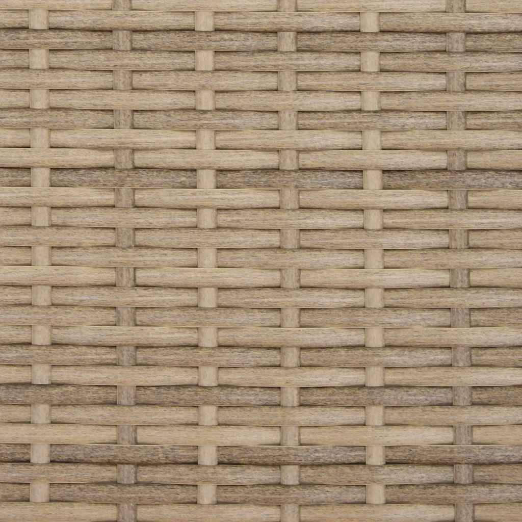 Garden Sofa 2-Seater with Canopy and Stools Beige Poly Rattan