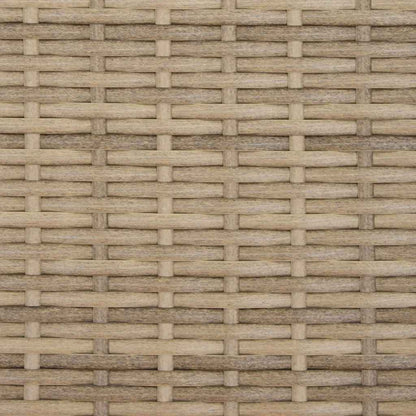 Garden Sofa 2-Seater with Canopy and Stools Beige Poly Rattan