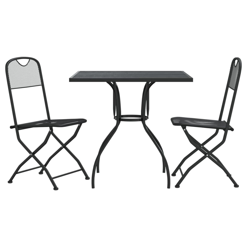 Garden Dining Set | Anthracite | Expanded metal mesh | Compact | Foldable