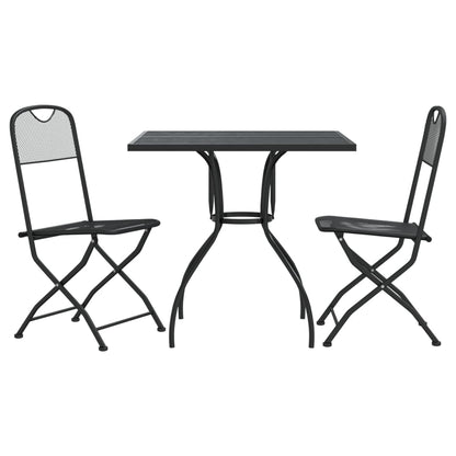 Garden Dining Set | Anthracite | Expanded metal mesh | Compact | Foldable