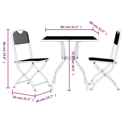 Garden Dining Set | Anthracite | Expanded metal mesh | Compact | Foldable