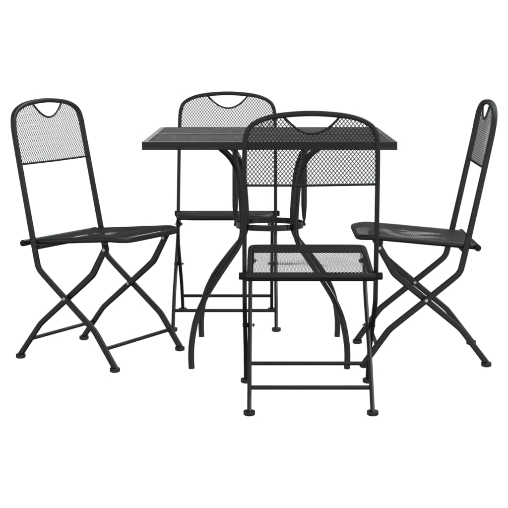 Garden Dining Set | Anthracite | Expanded metal mesh | 5 Piece Set