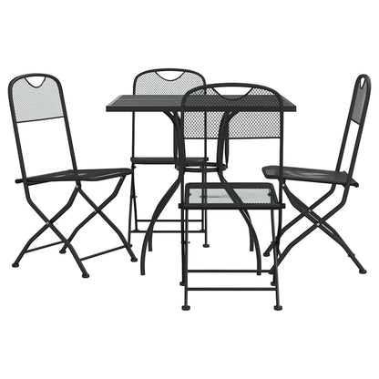 5 Piece Garden Dining Set Anthracite Metal Mesh