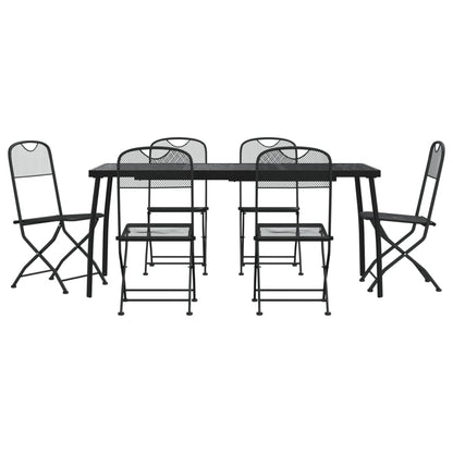 Garden Dining Set | Anthracite | Metal Mesh | Foldable