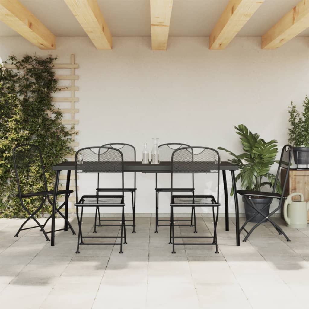 Garden Dining Set | Anthracite | Metal Mesh | Foldable