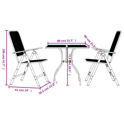 Garden Dining Set | Anthracite | Metal Mesh | Medium | Foldable