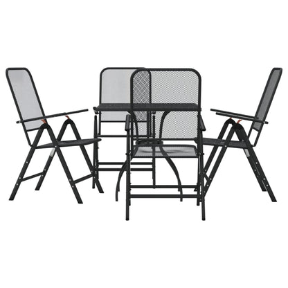 Garden Dining Set | Anthracite | Metal Mesh | 5 Piece Set | Foldable