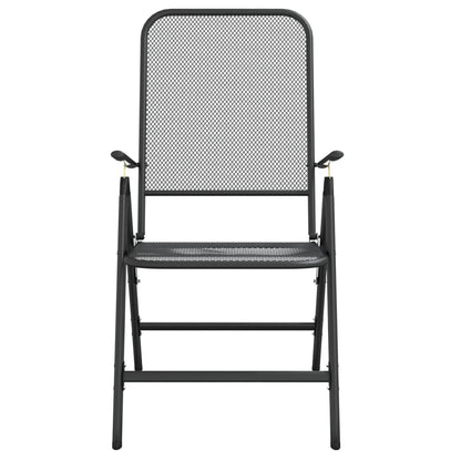 Garden Dining Set | Anthracite | Metal Mesh | 5 Piece Set | Foldable
