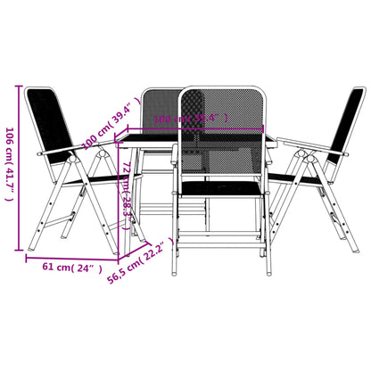 Garden Dining Set | Anthracite | Metal | 5 Piece Set