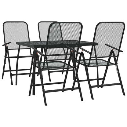 5 Piece Garden Dining Set Anthracite Metal Mesh