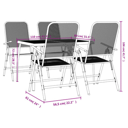 Garden Dining Set | Anthracite | Metal mesh | Standard for outdoor dining