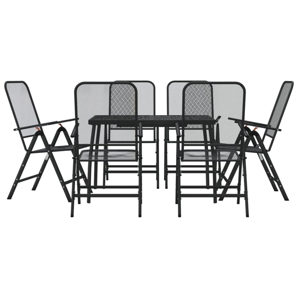 Garden Dining Set | Anthracite | Metal Mesh | Large | Foldable
