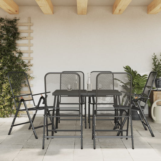 Garden Dining Set | Anthracite | Metal Mesh | Large | Foldable