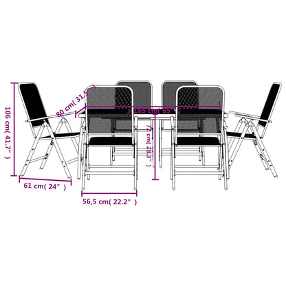 Garden Dining Set | Anthracite | Metal | Standard | Foldable