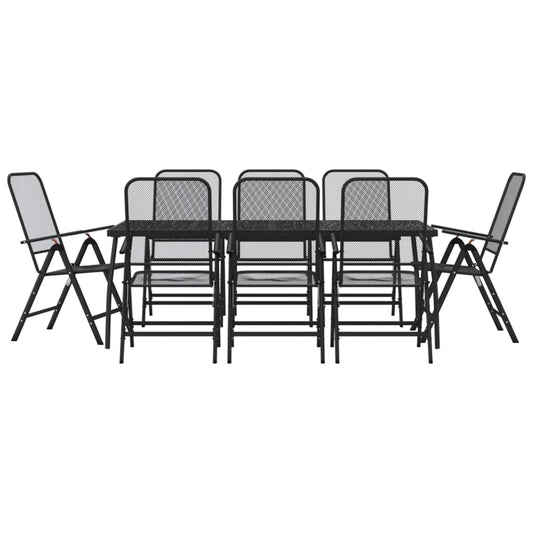 Garden Dining Set | Anthracite | Metal mesh with e-coating finish | Large