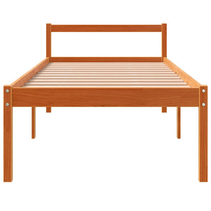 Senior Bed without Mattress Wax Brown 75x190 cm Small Single Solid Wood Pine