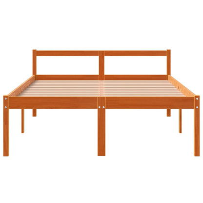 Senior Bed without Mattress Wax Brown 120x190 cm Small Double Solid Wood Pine