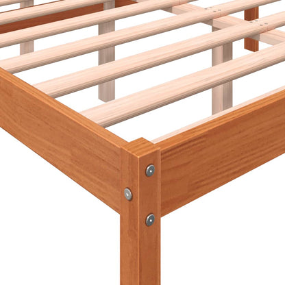 Senior Bed without Mattress Wax Brown 120x190 cm Small Double Solid Wood Pine