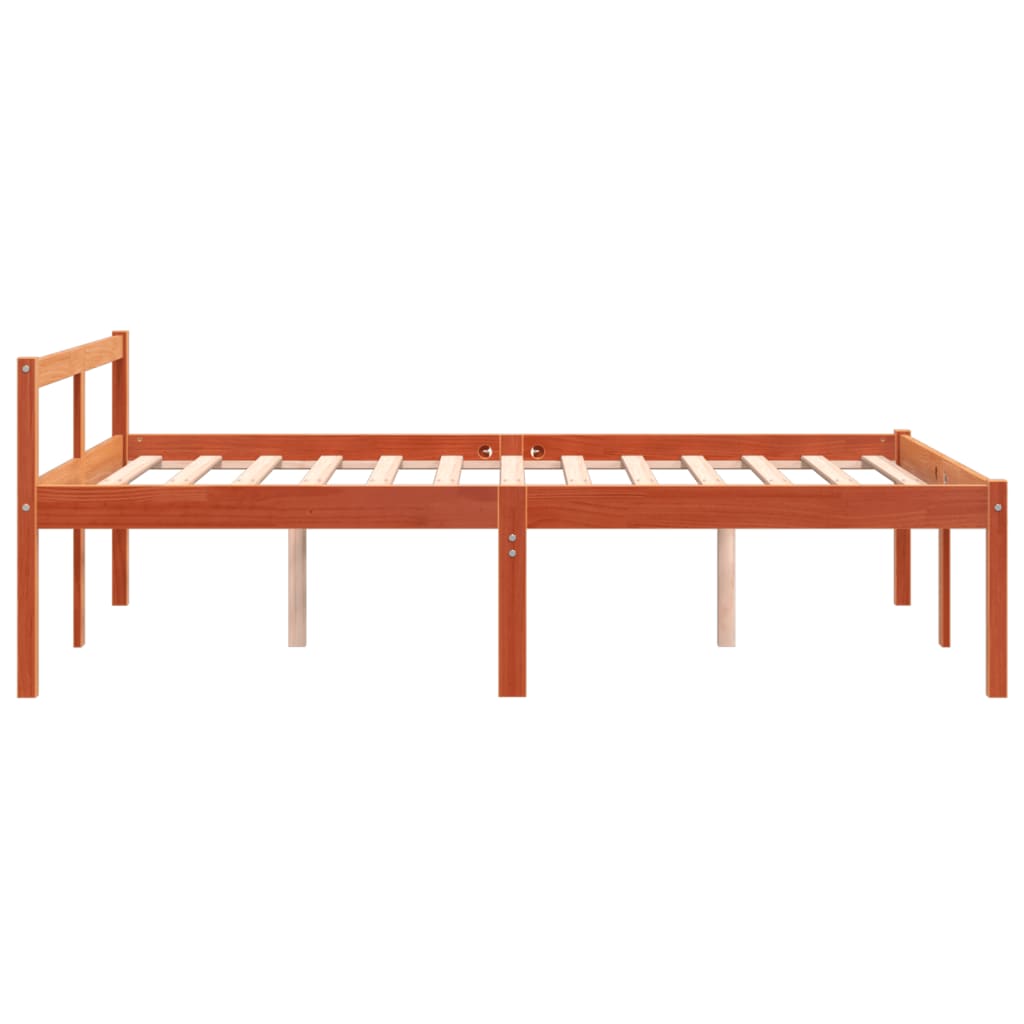 Senior Bed without Mattress Wax Brown 140x190 cm Solid Wood Pine