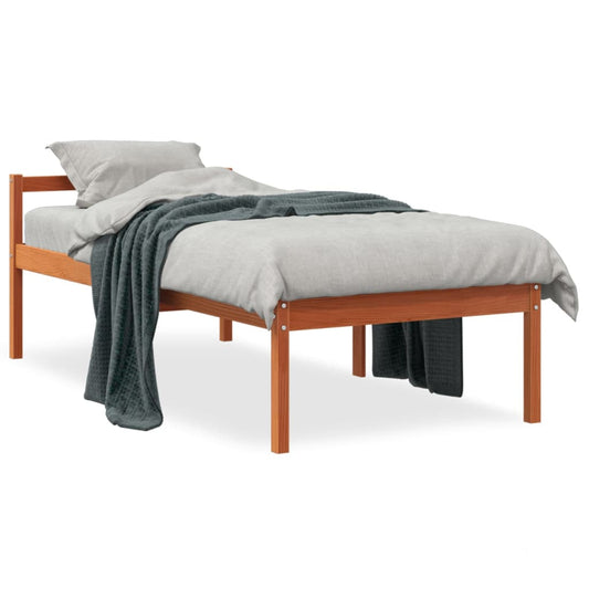 Senior Bed without Mattress Wax Brown 90x200 cm Solid Wood Pine