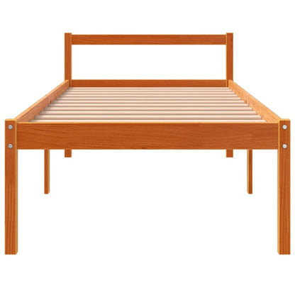 Senior Bed without Mattress Wax Brown 90x200 cm Solid Wood Pine