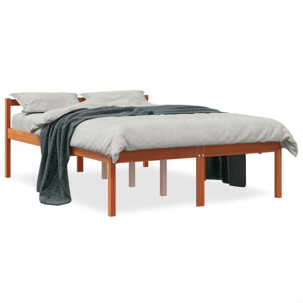 Senior Bed without Mattress Wax Brown 120x200 cm Solid Wood Pine