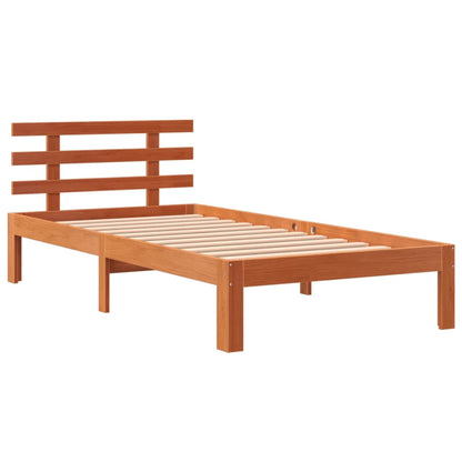 Bed Frame | Wax Brown | Solid Pine Wood, Plywood | 100 x 200 cm | Durable