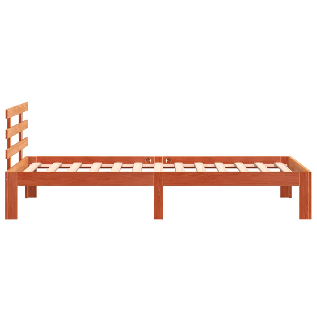 Bed Frame | Wax Brown | Solid Pine Wood, Plywood | 100 x 200 cm | Durable