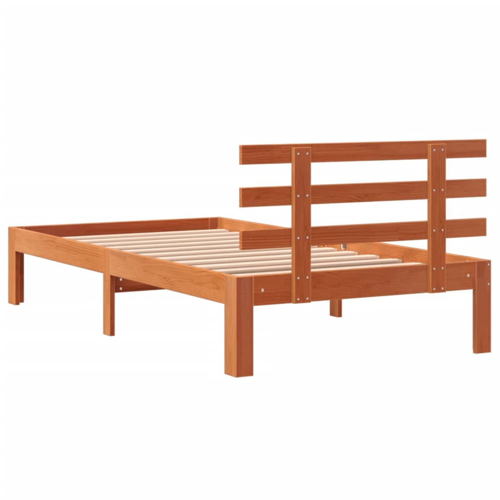 Bed Frame | Wax Brown | Solid Pine Wood, Plywood | 100 x 200 cm | Durable