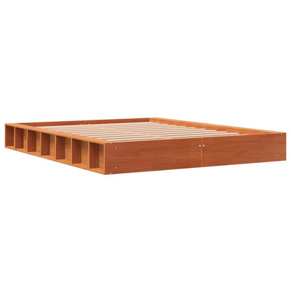 Bed Frame without Mattress Wax Brown 120x200 cm Solid Wood Pine